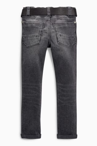 Grey Super Skinny Stud Belted Jeans (3-16yrs)